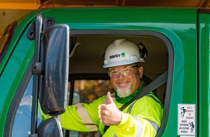 Employee and truck