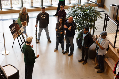 Dan Herms gives attendees a tour of the SEED Campus building