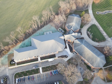 Aerial photo of the Davey Tree headquarters.