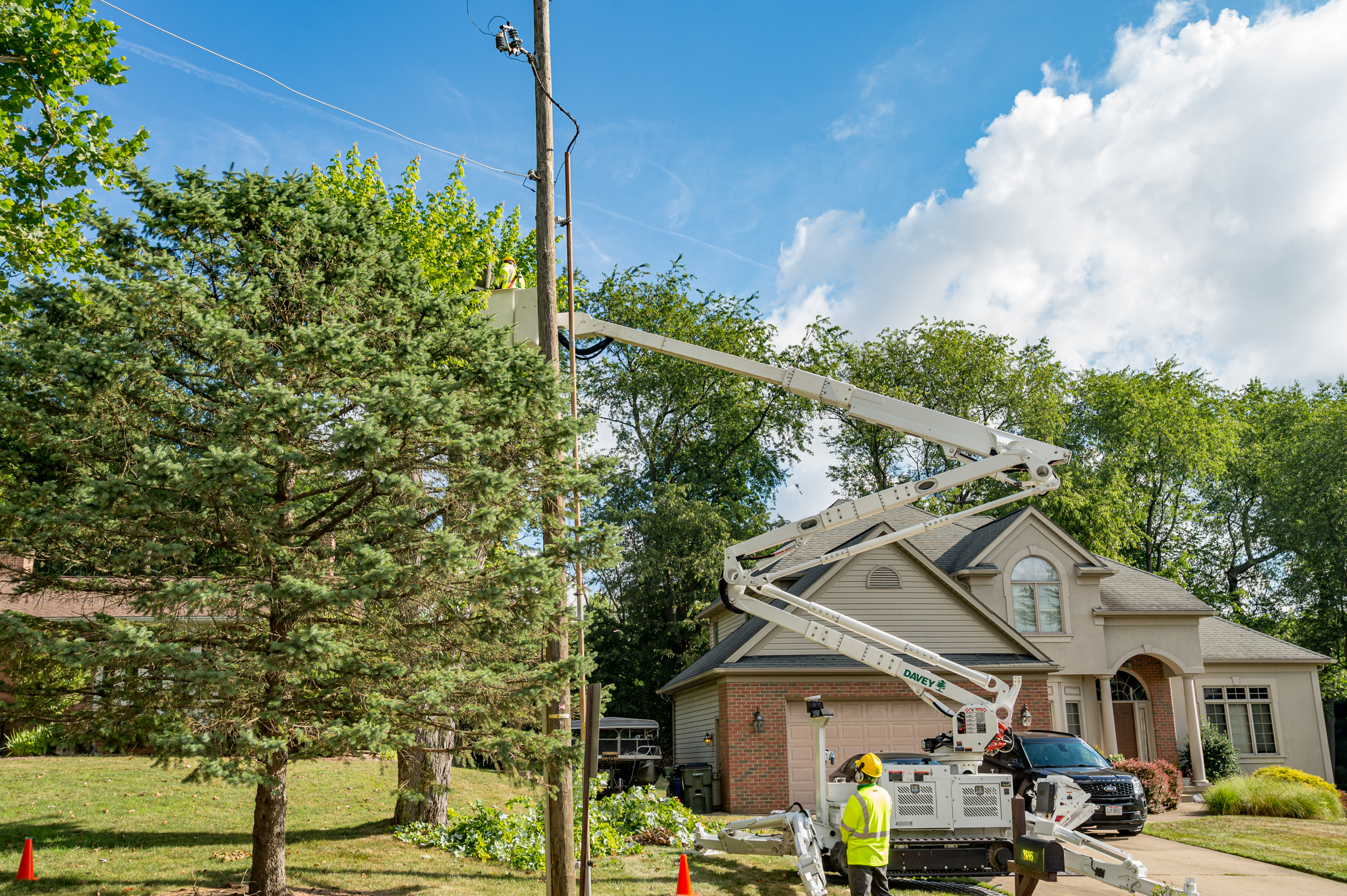 Trimming around power lines