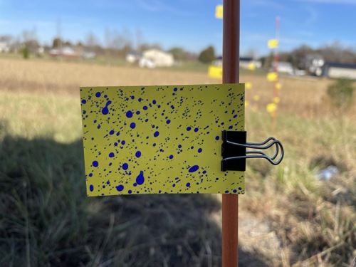 Close Up of Water Sensitive Paper Used To Determine Spray Coverage