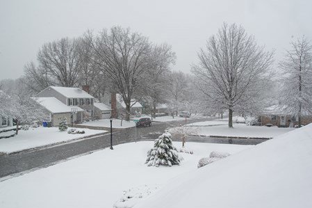 snowy neighborhood