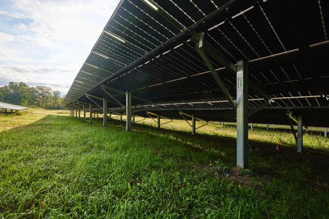 solar array view from under panels